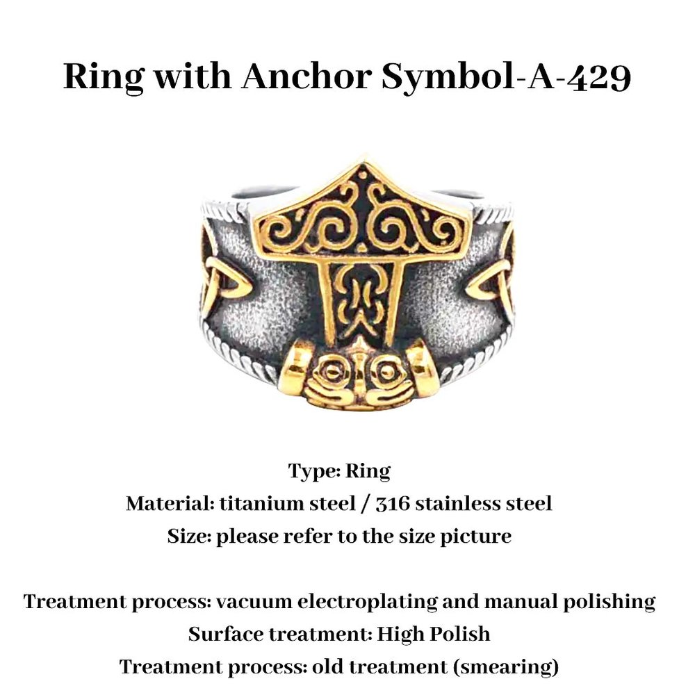 Ring with Anchor Symbol-A-429